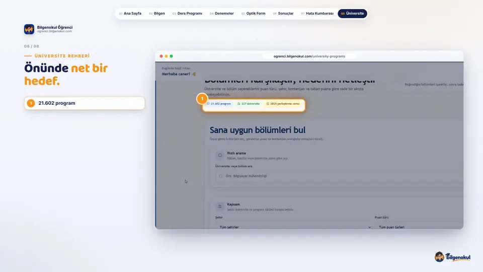 Üniversite Rehberi videosundan bir kare